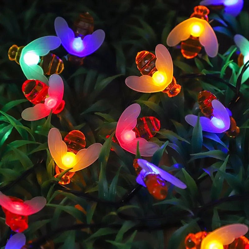 Guirlande lumineuse solaire extérieur - Multicolore | Éclats de Ruche™ - PassionJardinier