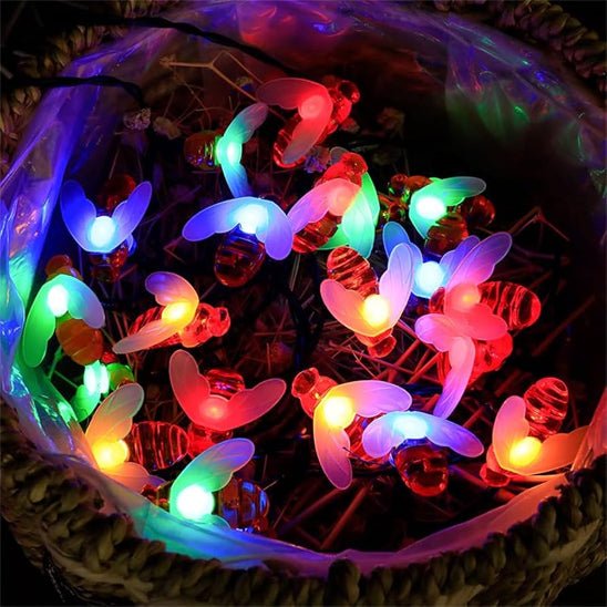 Guirlande lumineuse solaire extérieur - Multicolore | Éclats de Ruche™ - PassionJardinier