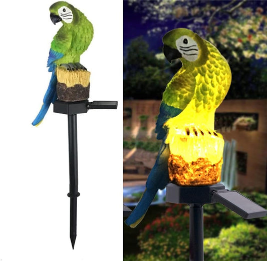 Lampe Jardin Solaire - LEDGardenStick™ - Perroquet Vert - PassionJardinier