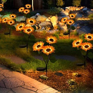 Lampes jardins solaires | Lumafleur™ - Tournesol - PassionJardinier